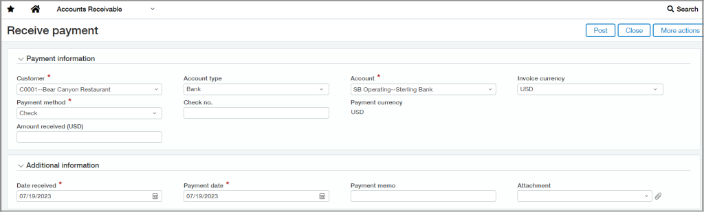 AR Payments from Invoices List 2